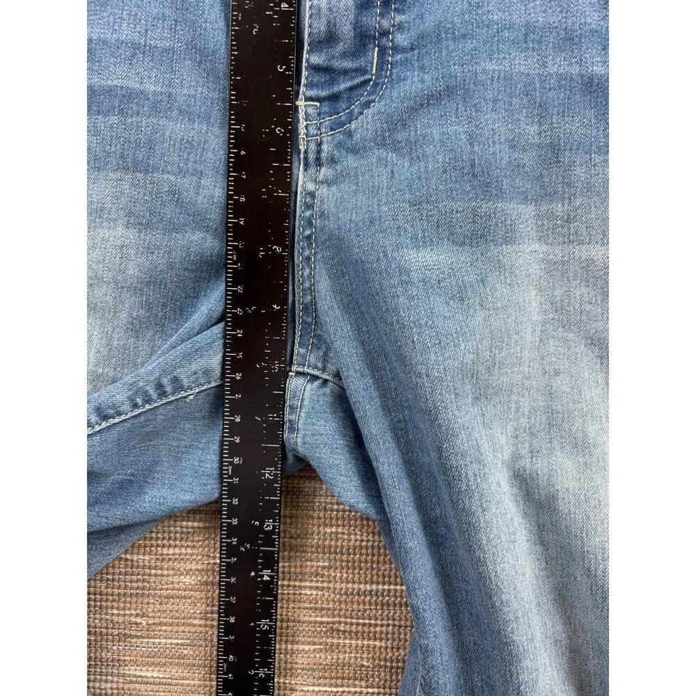 A.n.a A New Approach Jeans Womens 12 Blue Mid Rise Straight Stretch Embroidered - Picture 6 of 7